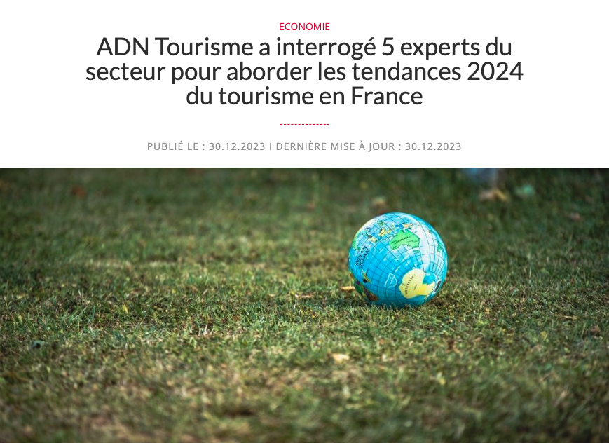étude adn tourisme tendances 2024