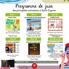 Les principales animations de juin