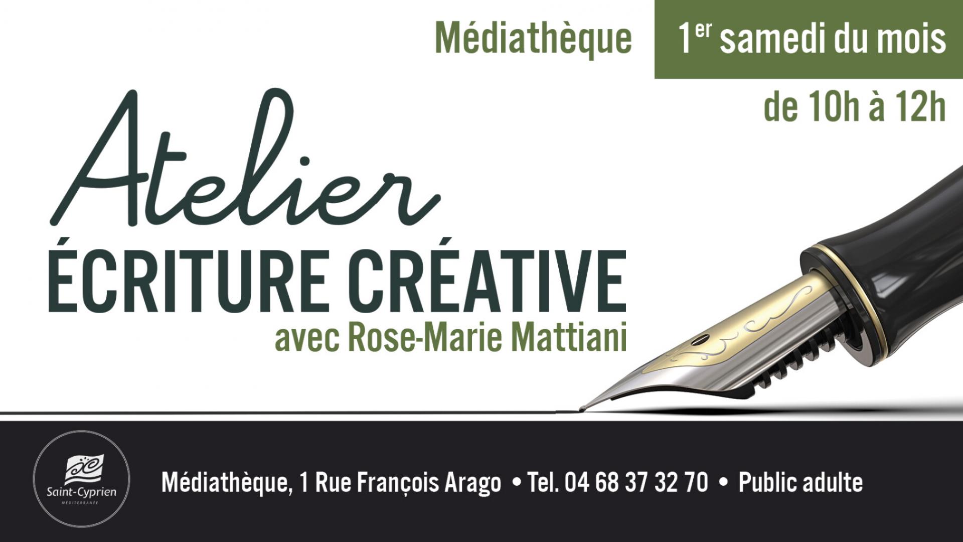 ATELIER D'ECRITURE CREATIVE ET LITTERAIRE POUR ADULTES