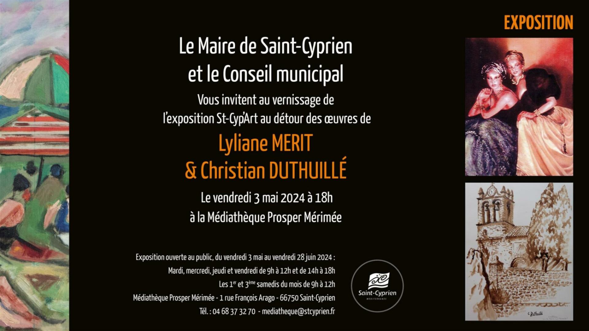VERNISSAGE DE L'EXPOSITION ST-CYP'ART LYLIANE MERIT & CHRISTIAN DUTHUILLE
